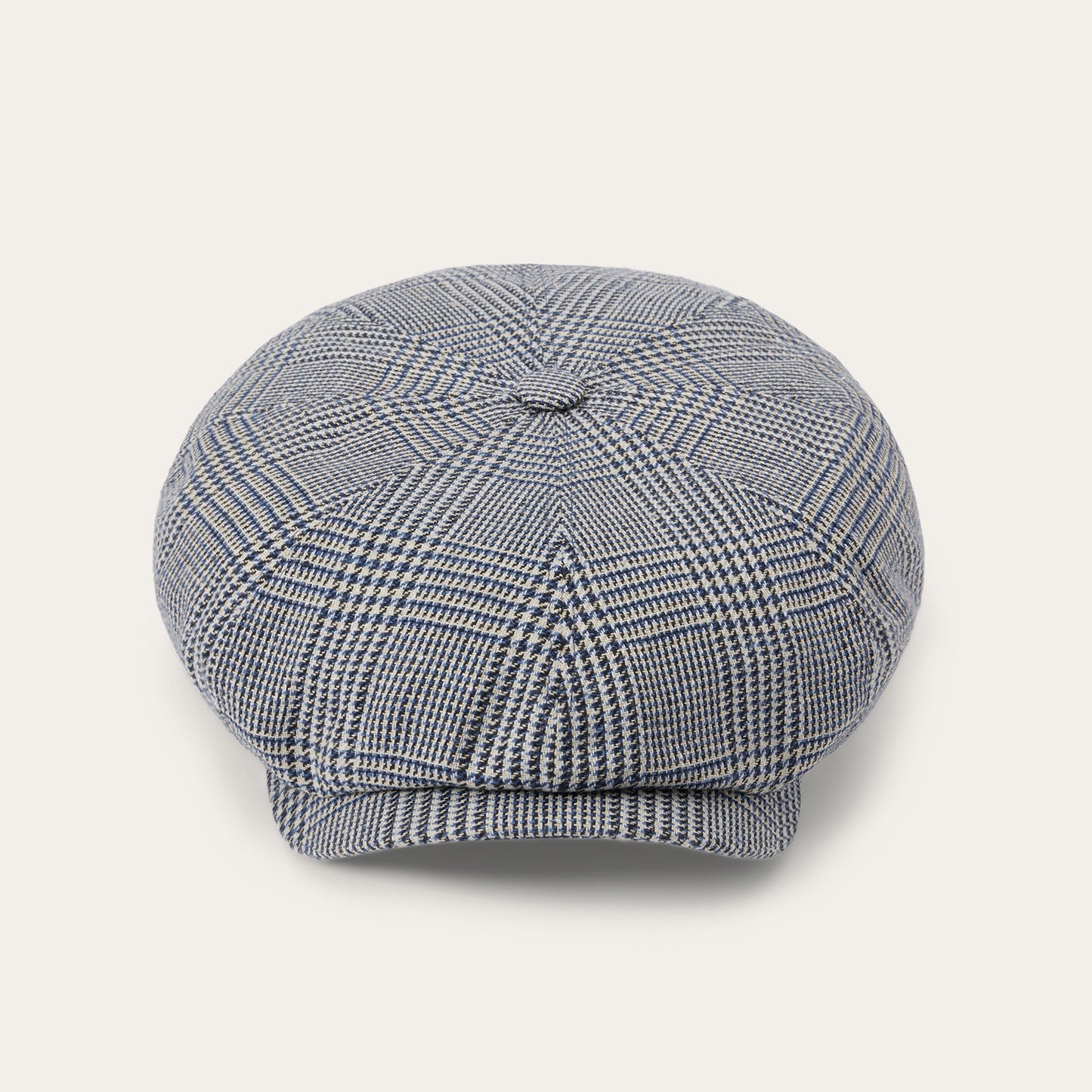 Glen Check Silk/Cotton 8-Panel Cap | Stetson Blue Check