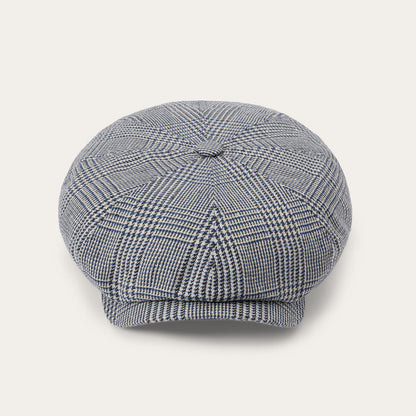 Glen Check Silk/Cotton 8-Panel Cap | Stetson Blue Check
