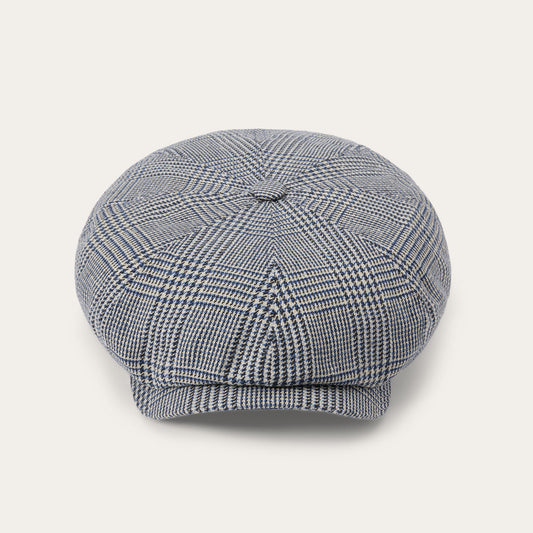 Glen Check Silk/Cotton 8-Panel Cap | Stetson Blue Check