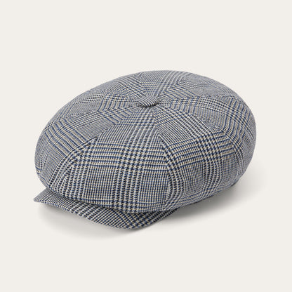 Glen Check Silk/Cotton 8-Panel Cap | Stetson Blue Check