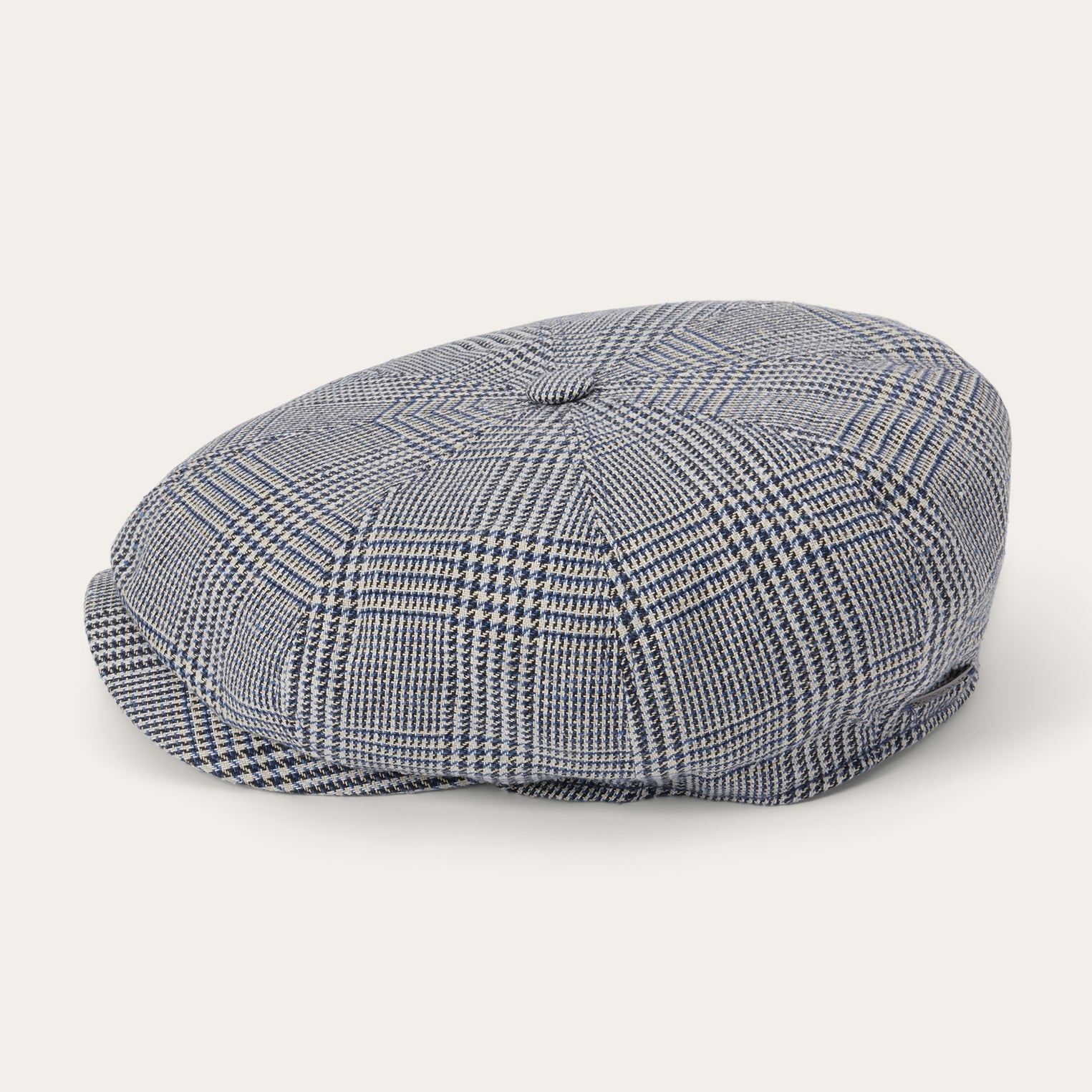 Glen Check Silk/Cotton 8-Panel Cap | Stetson Blue Check