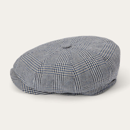 Glen Check Silk/Cotton 8-Panel Cap | Stetson Blue Check