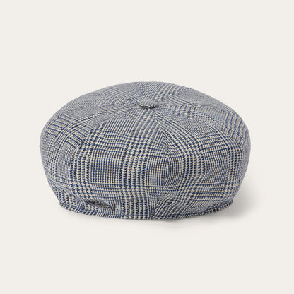 Glen Check Silk/Cotton 8-Panel Cap | Stetson Blue Check