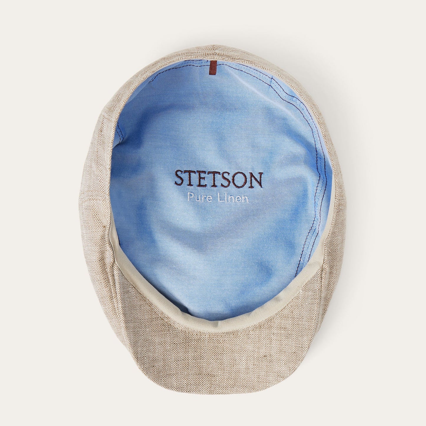 Herringbone Linen Ivy Cap | Stetson Beige Herringbone