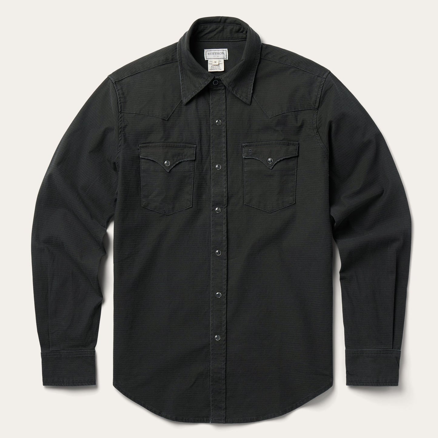 Charcoal Corded Denim Shirt | Stetson Grey