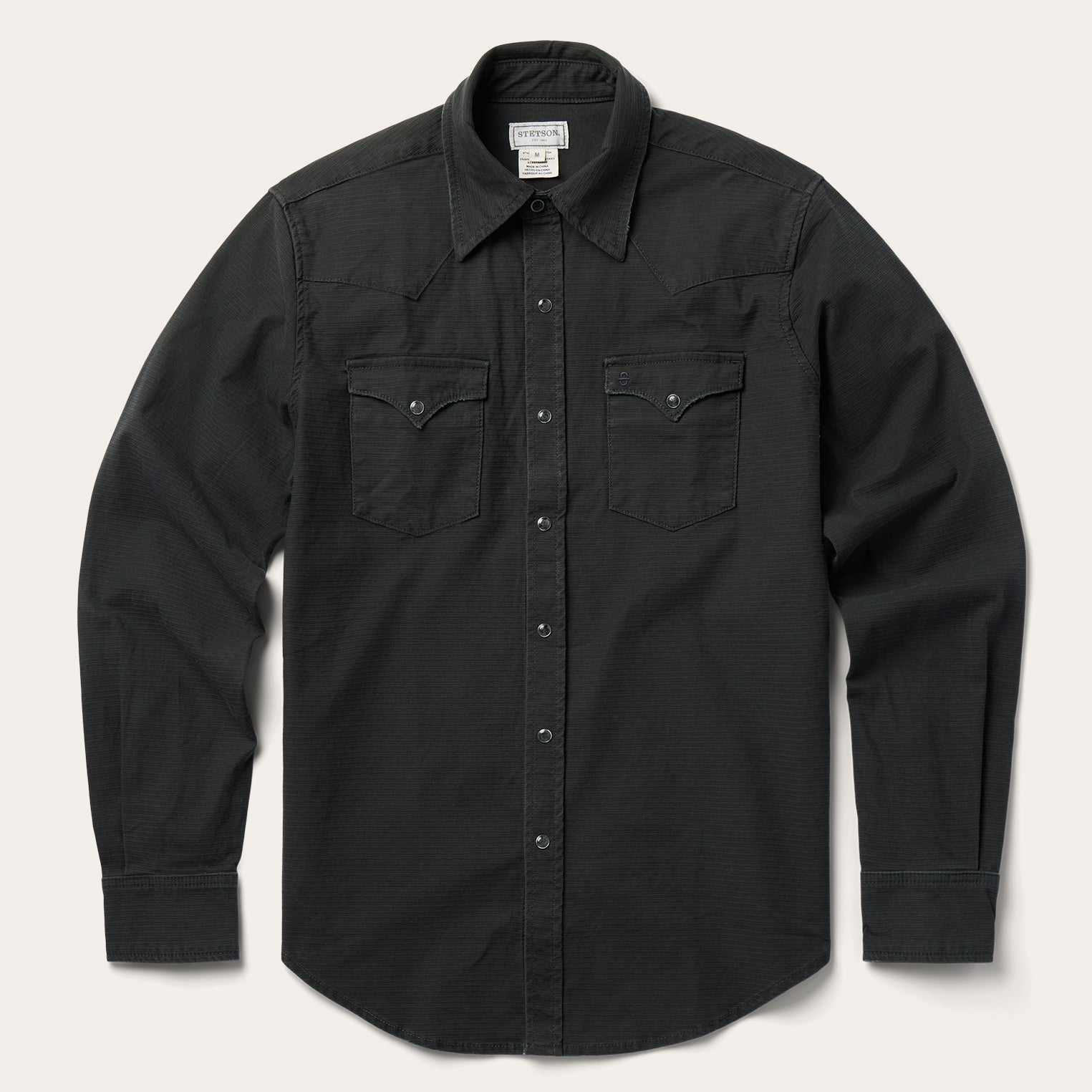 Charcoal Corded Denim Shirt | Stetson Grey