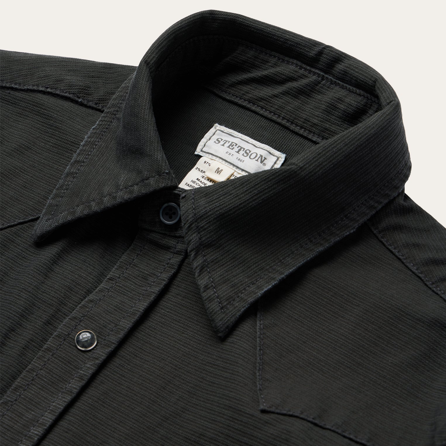 Charcoal Corded Denim Shirt | Stetson Grey