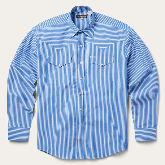 Blue Western Stripe Shirt | Stetson Blue