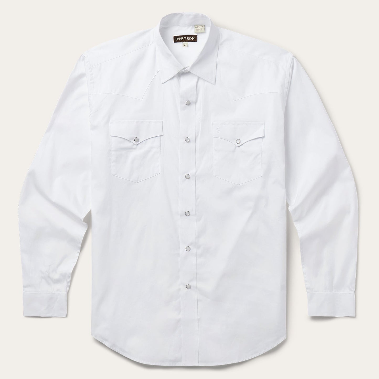 White Pinpoint Oxford Western Shirt | Stetson White