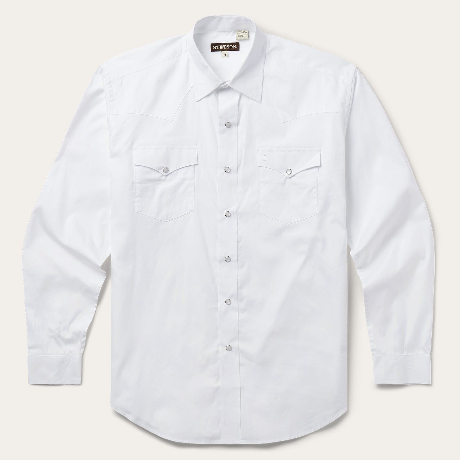 White Pinpoint Oxford Western Shirt | Stetson White