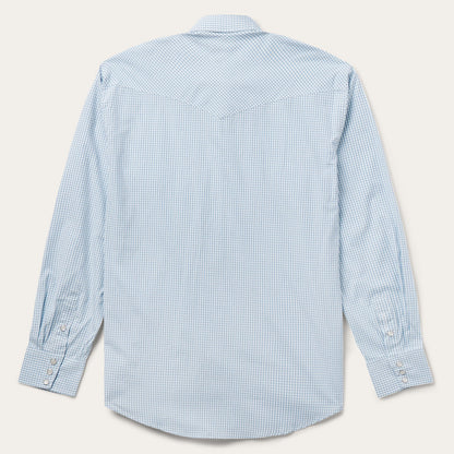 Two Stripe Check Western Shirt | Stetson Blue