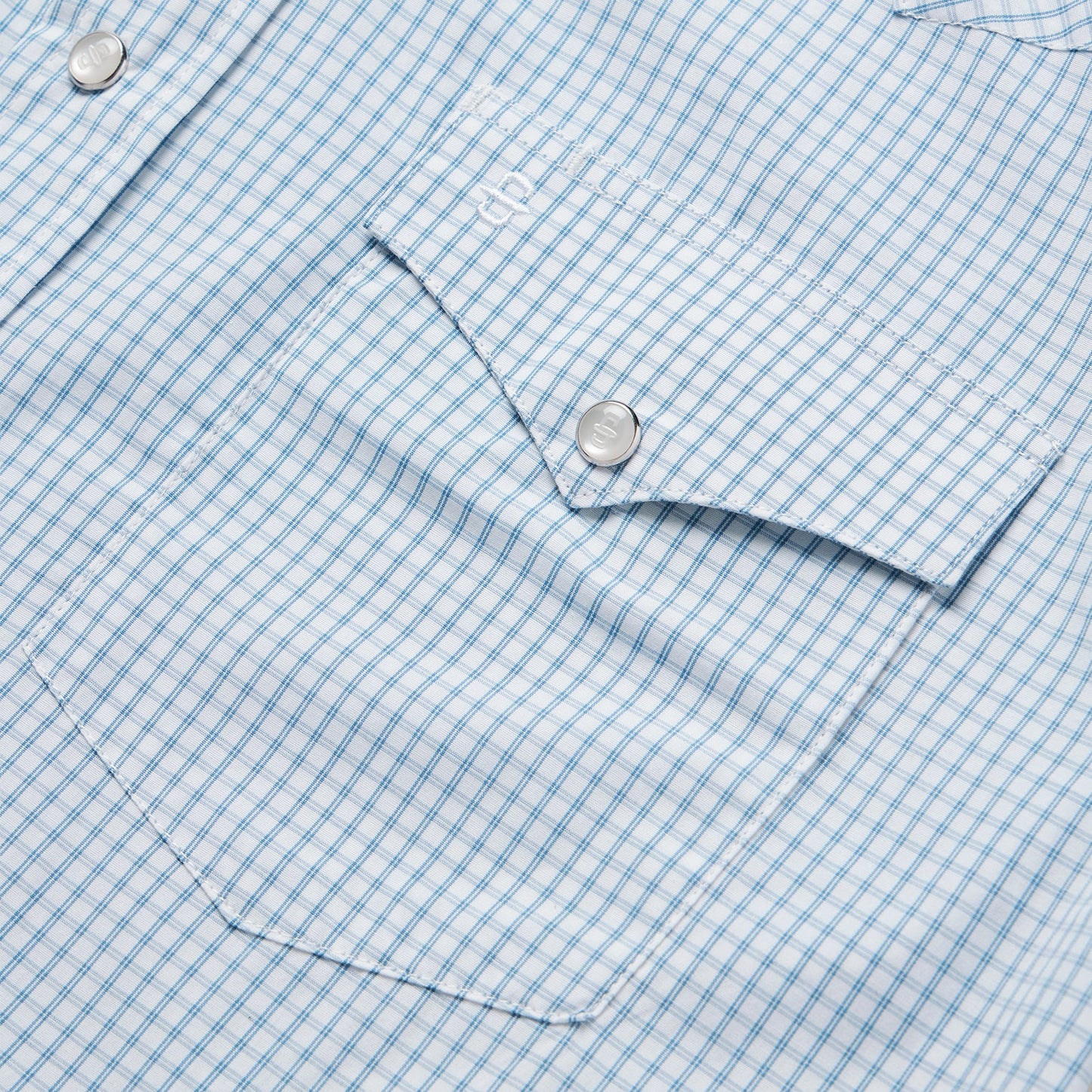 Two Stripe Check Western Shirt | Stetson Blue