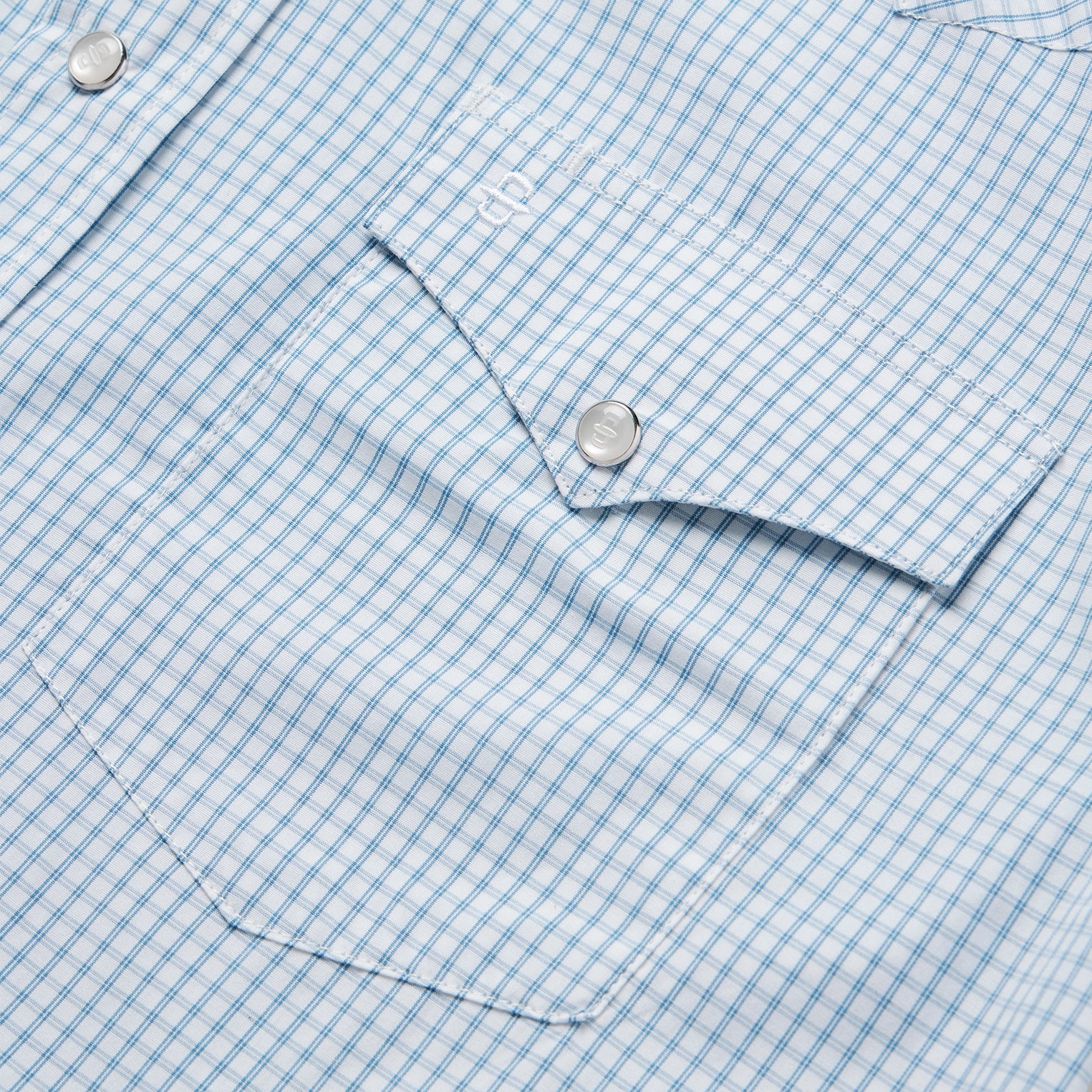 Two Stripe Check Western Shirt | Stetson Blue