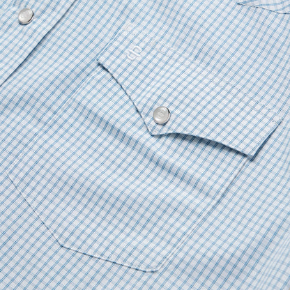 Two Stripe Check Western Shirt | Stetson Blue