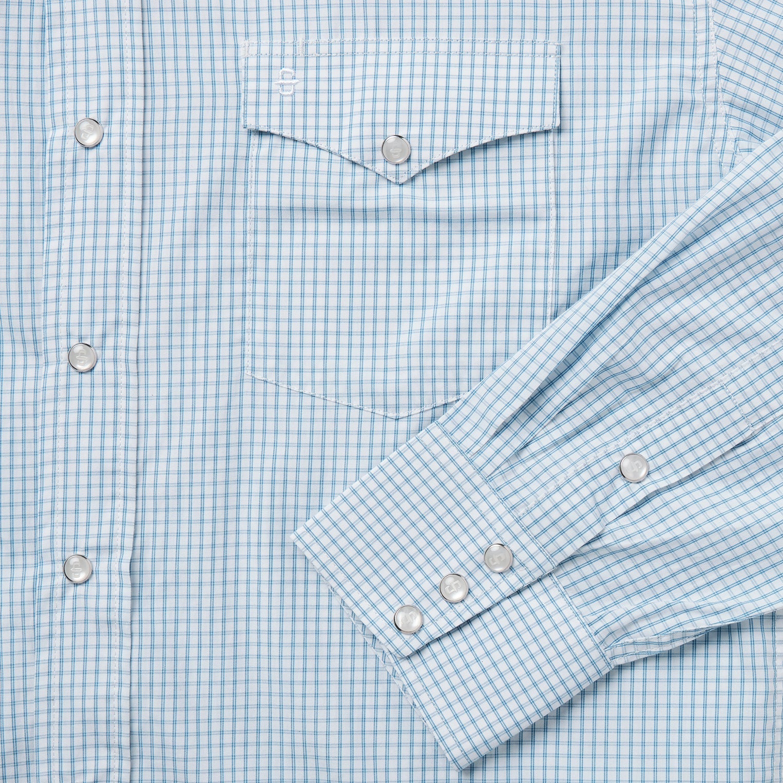 Two Stripe Check Western Shirt | Stetson Blue