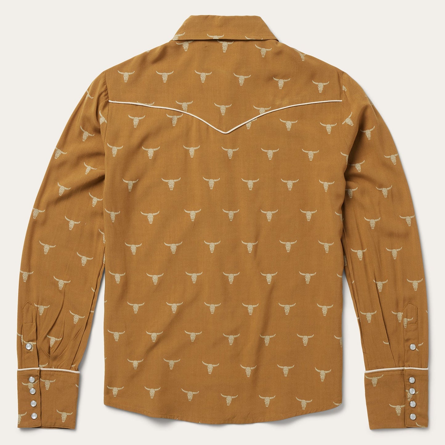 Mojave Longhorn Print Snap Western Shirt | Stetson Brown