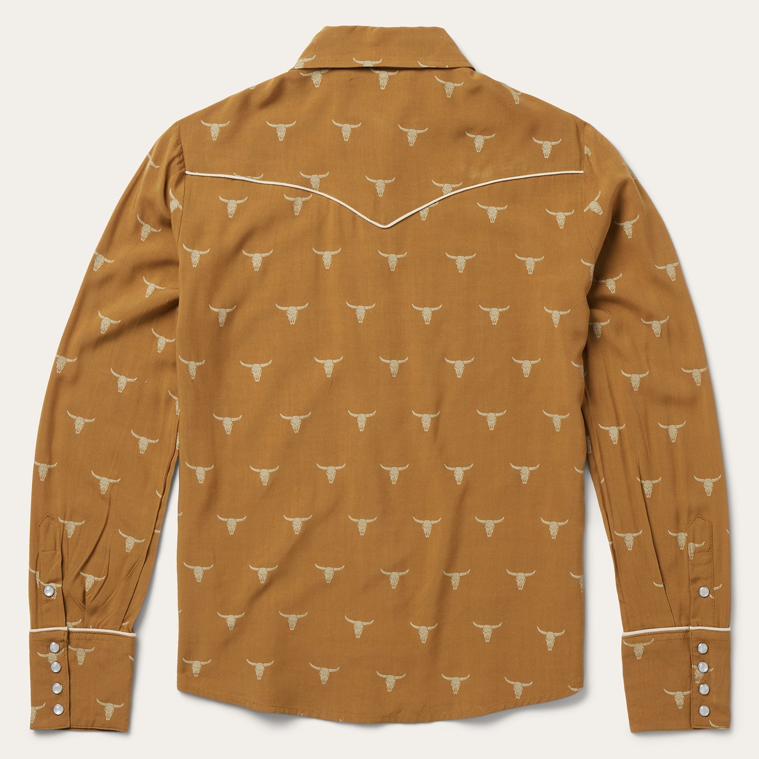 Mojave Longhorn Print Snap Western Shirt | Stetson Brown