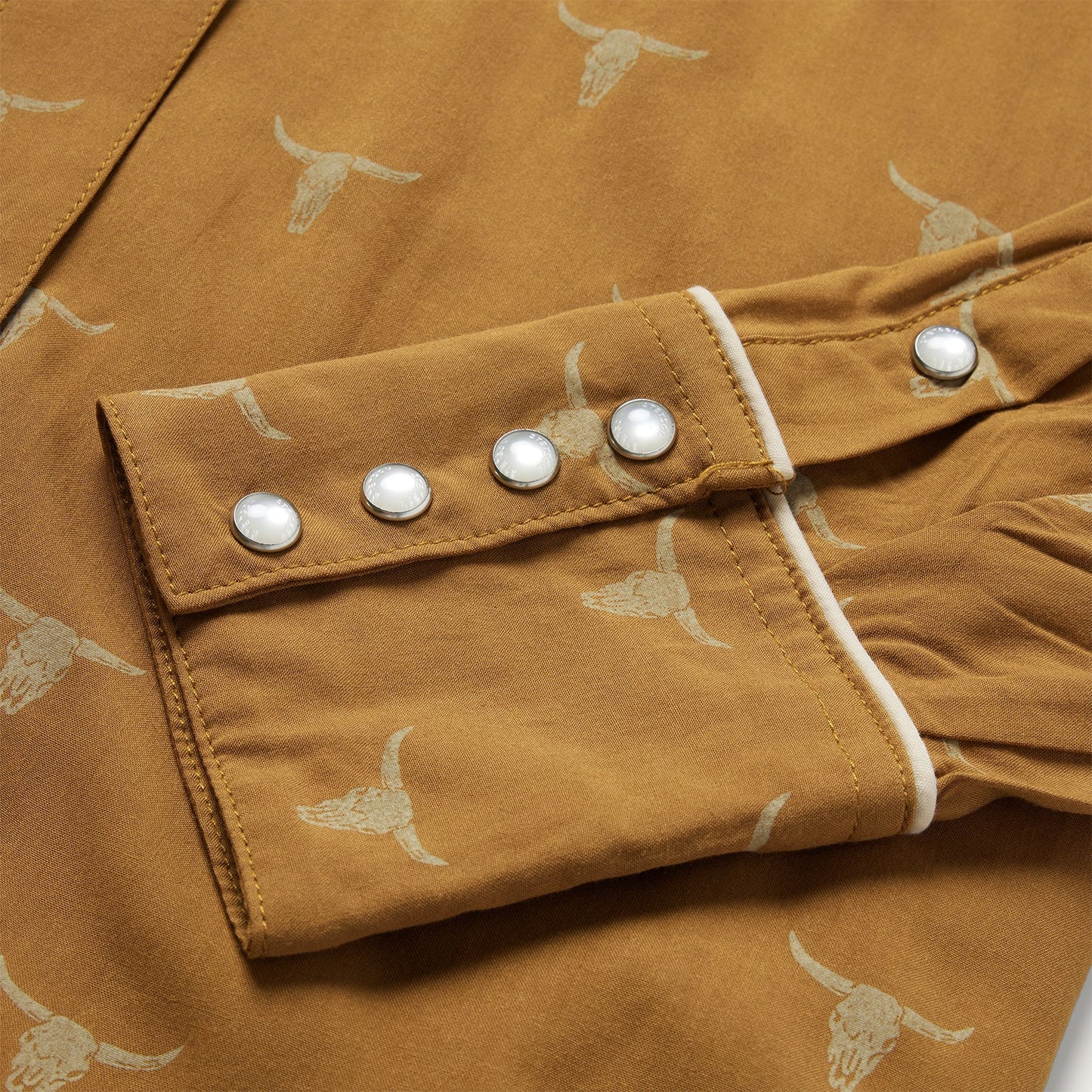 Mojave Longhorn Print Snap Western Shirt | Stetson Brown