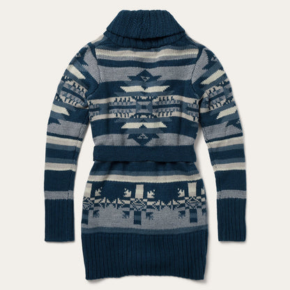 Indigo Aztec Belted Cardigan | Stetson Blue