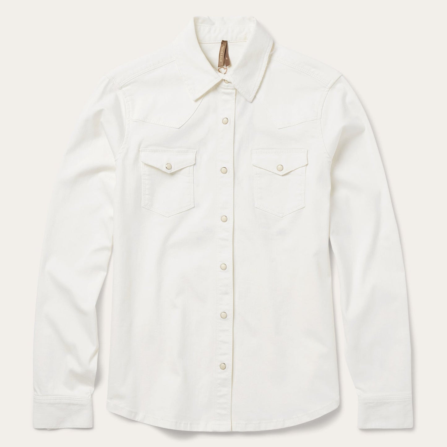 Western Embroidered Denim Shirt | Stetson White