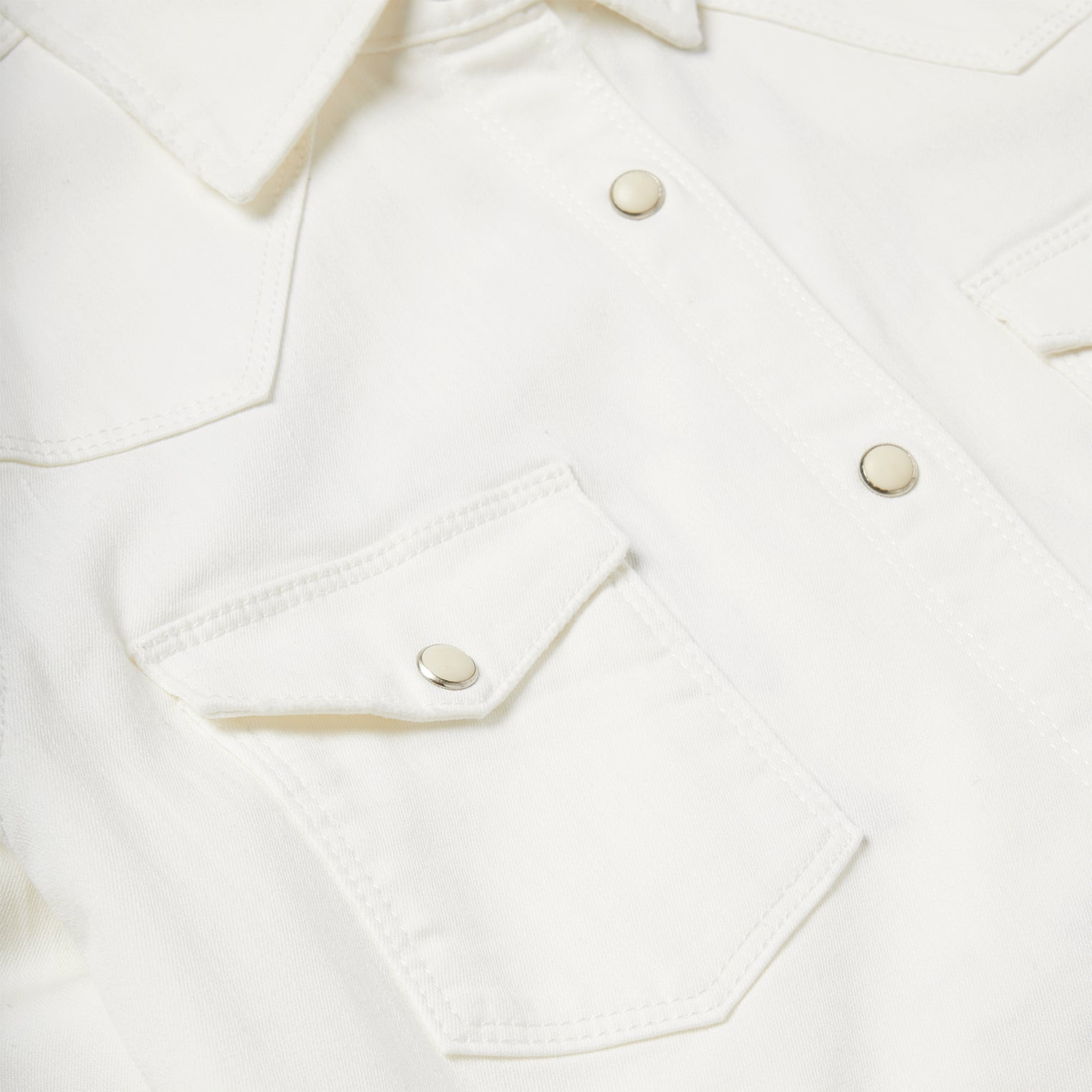 Western Embroidered Denim Shirt | Stetson White