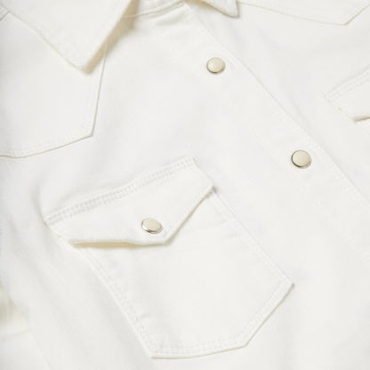 Western Embroidered Denim Shirt | Stetson White