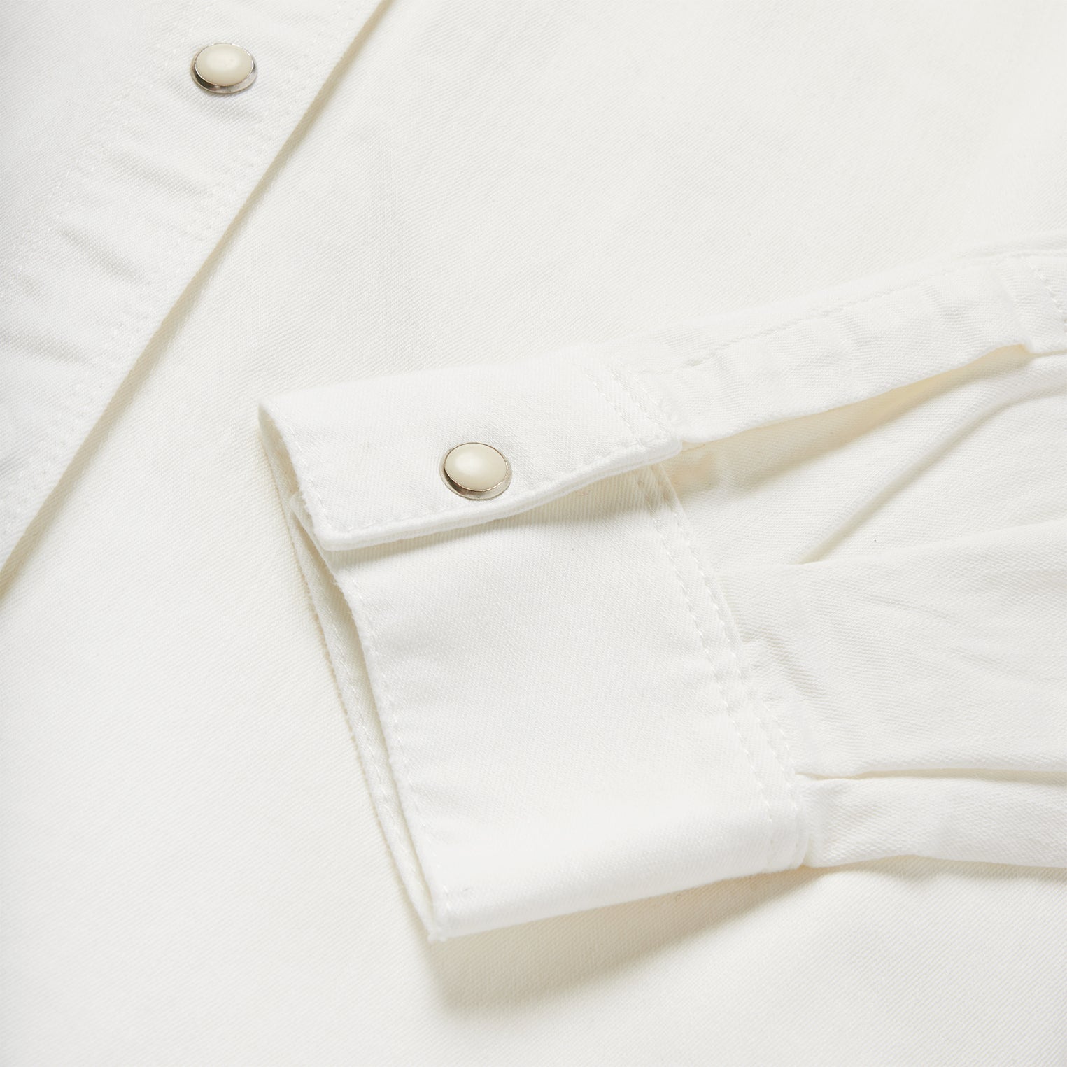 Western Embroidered Denim Shirt | Stetson White