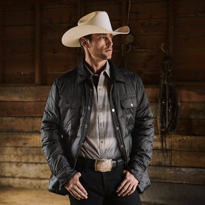 Serape Dobby Twill Western Shirt | Stetson Brown