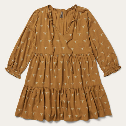 Mojave Longhorn Print Dress | Stetson Brown