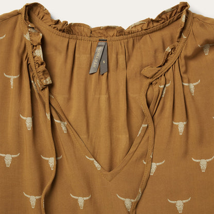 Mojave Longhorn Print Dress | Stetson Brown