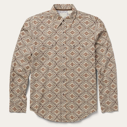 Brown Aztec Poplin Western Shirt | Stetson Brown