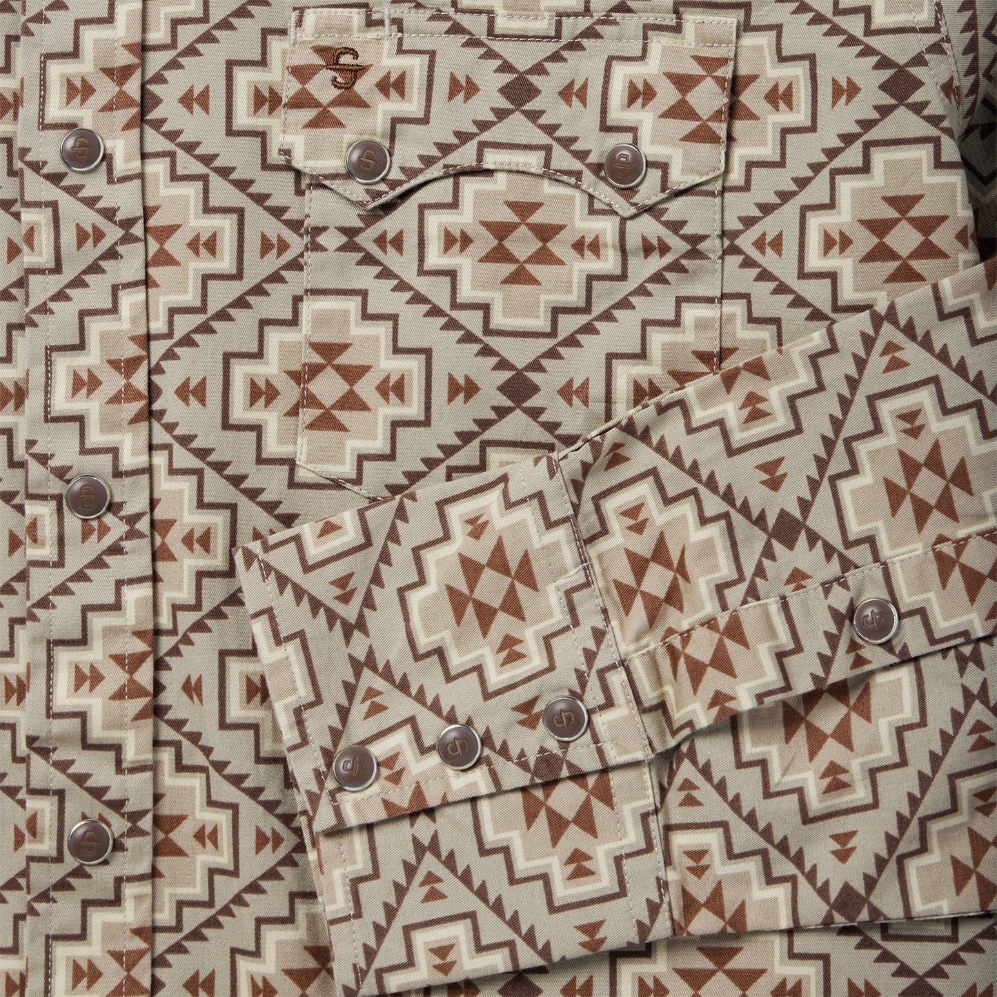 Brown Aztec Poplin Western Shirt | Stetson Brown