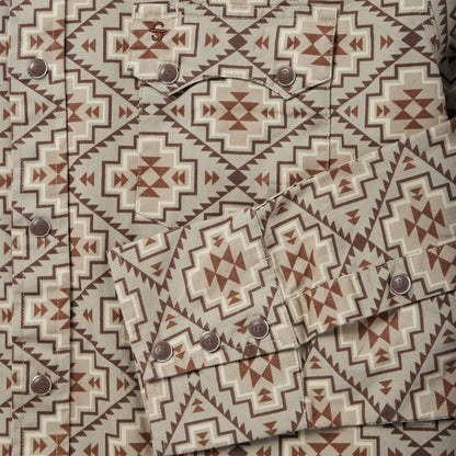 Brown Aztec Poplin Western Shirt | Stetson Brown