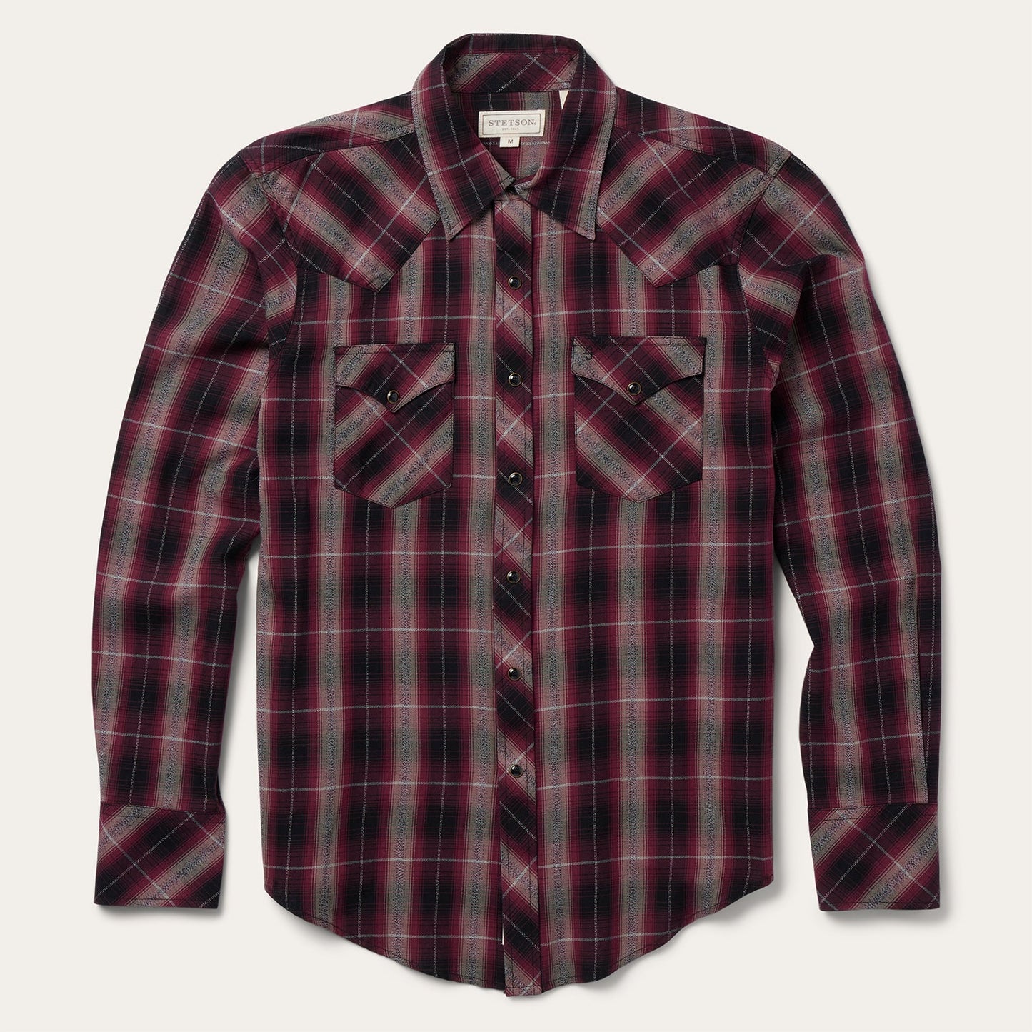 Red Marl Plaid Western Shirt | Stetson Red