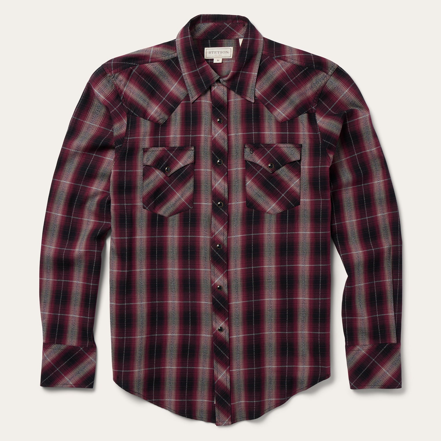 Red Marl Plaid Western Shirt | Stetson Red