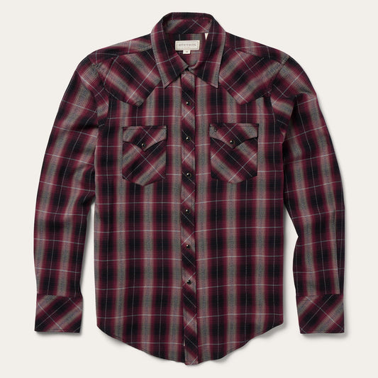Red Marl Plaid Western Shirt | Stetson Red