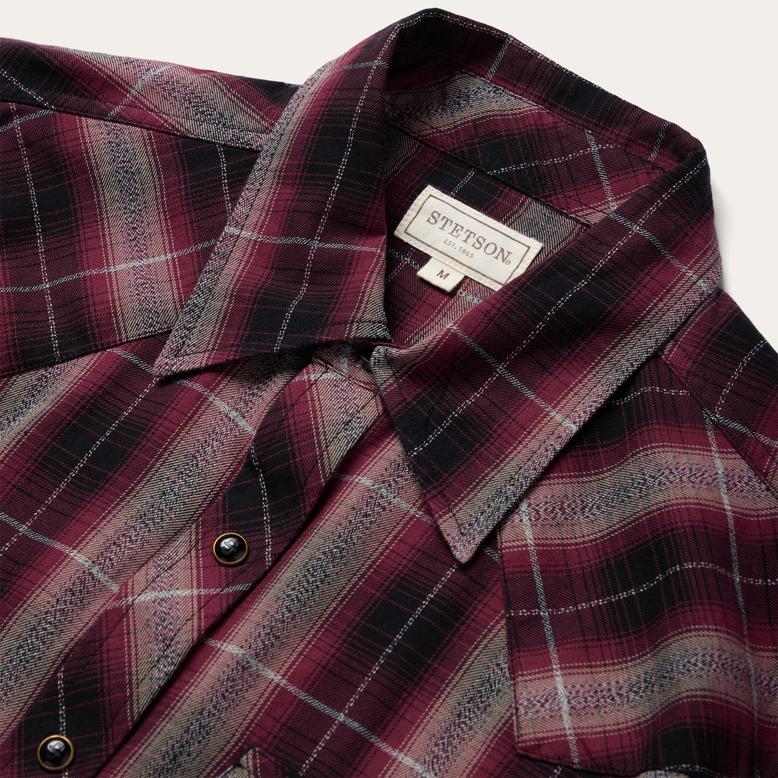 Red Marl Plaid Western Shirt | Stetson Red