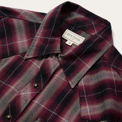 Red Marl Plaid Western Shirt | Stetson Red