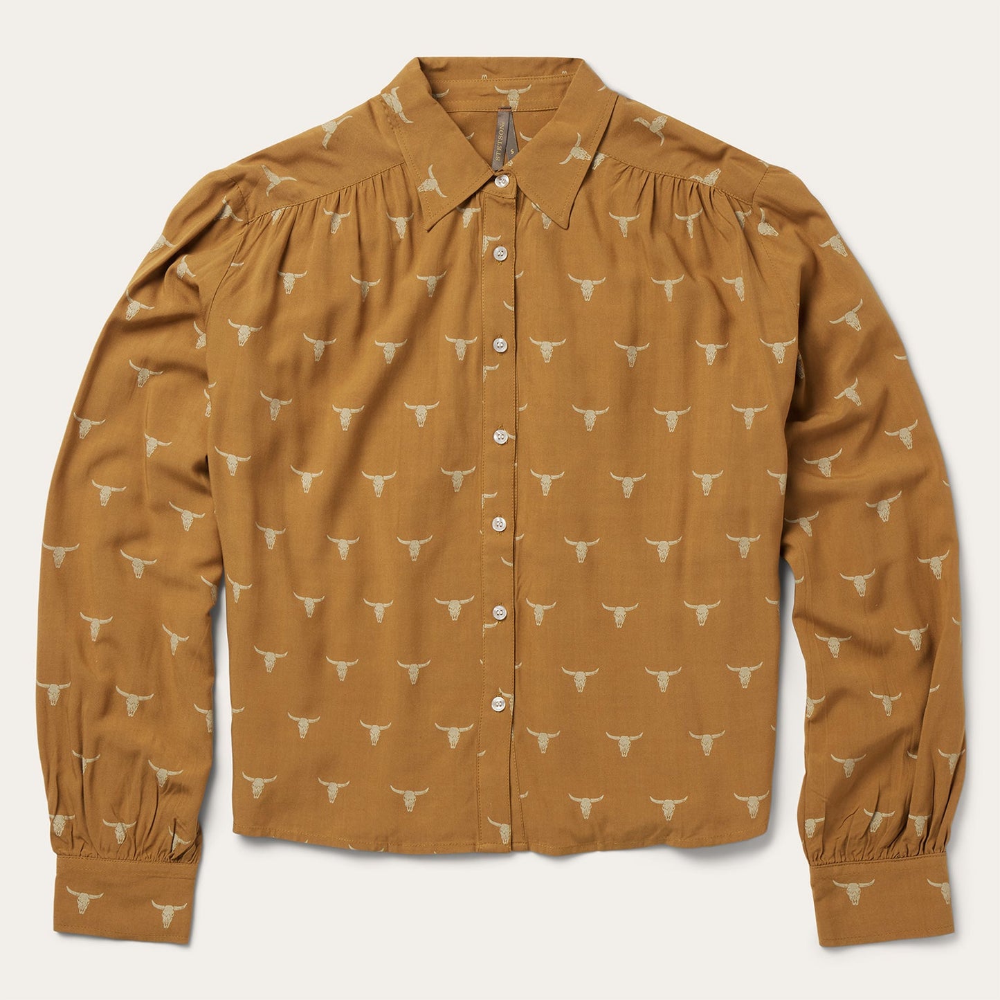 Mojave Longhorn Print Poet Blouse | Stetson Brown