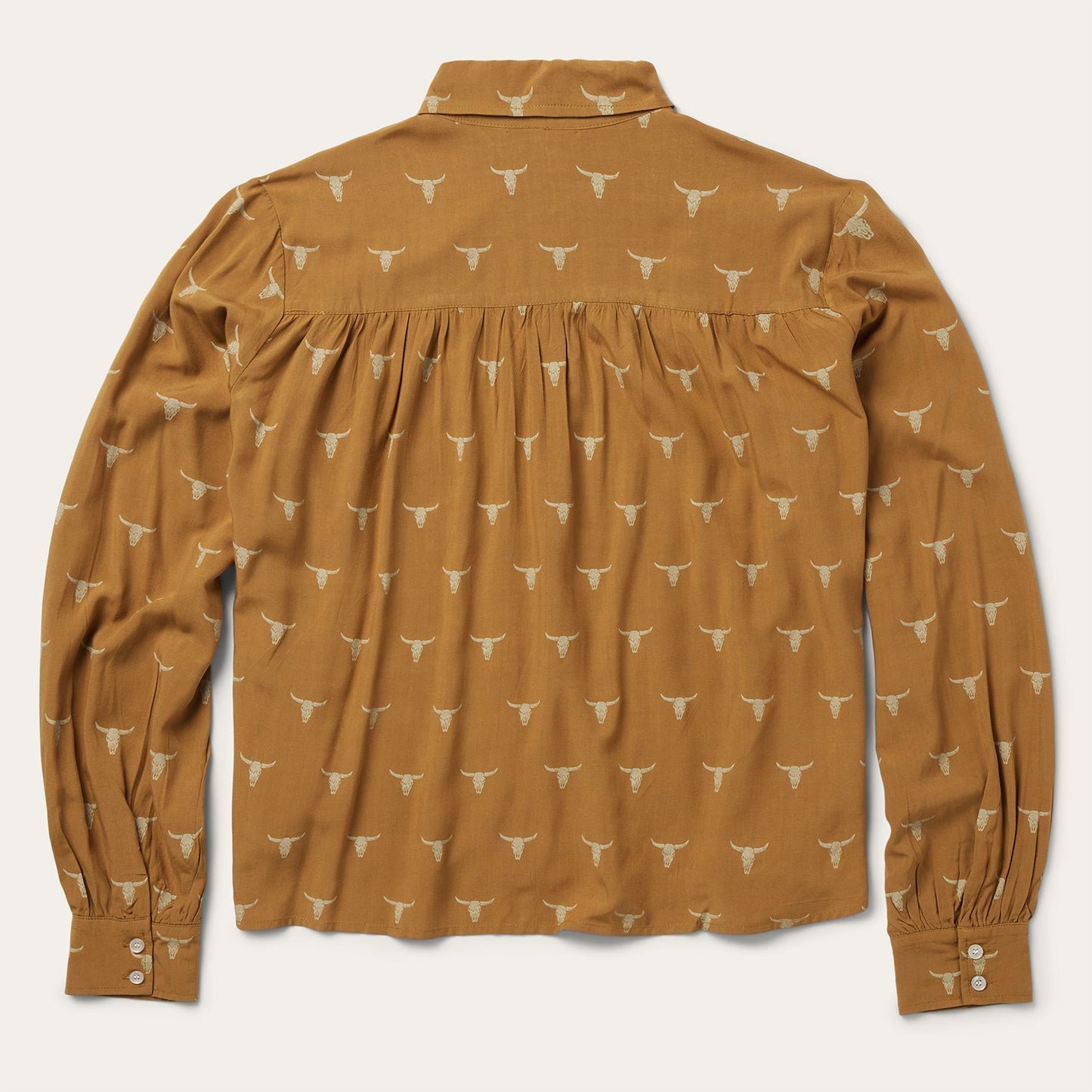 Mojave Longhorn Print Poet Blouse | Stetson Brown