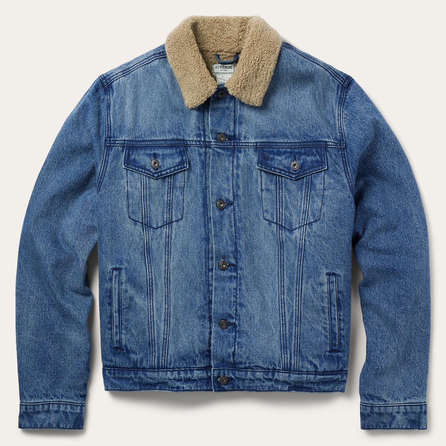 Denim Sherpa Jacket | Stetson Blue