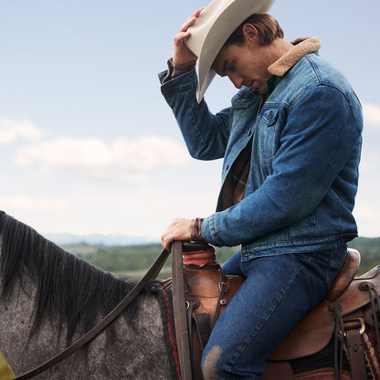 Denim Sherpa Jacket | Stetson Blue