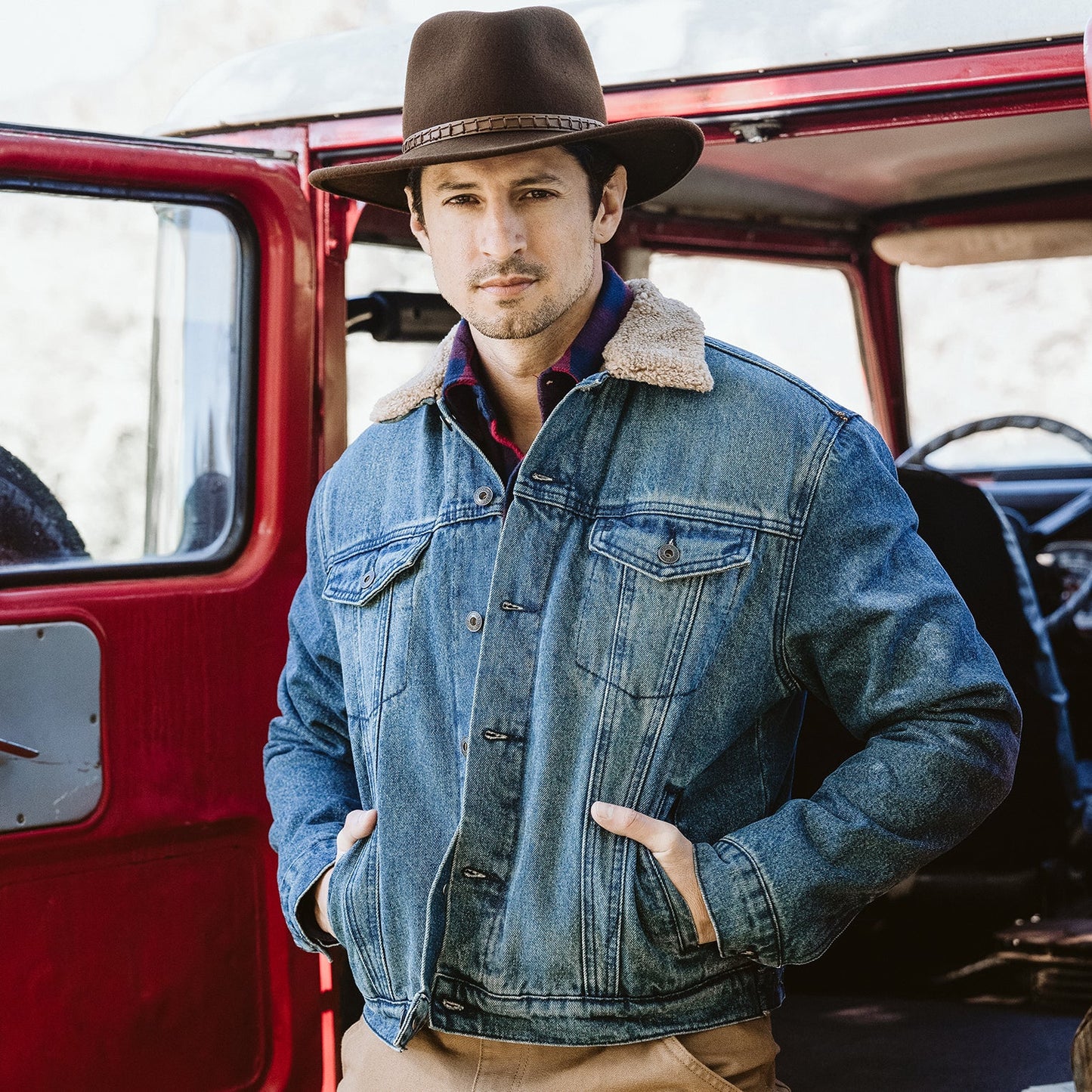 Denim Sherpa Jacket | Stetson Blue