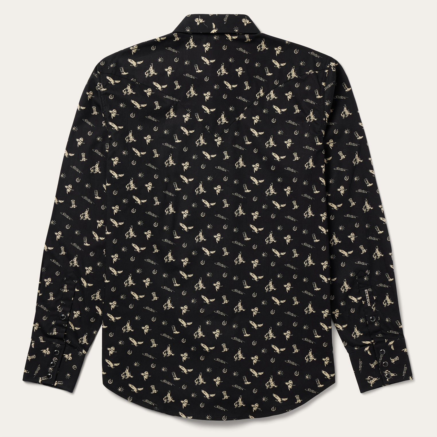 Conversation Print Western Shirt | Stetson Black