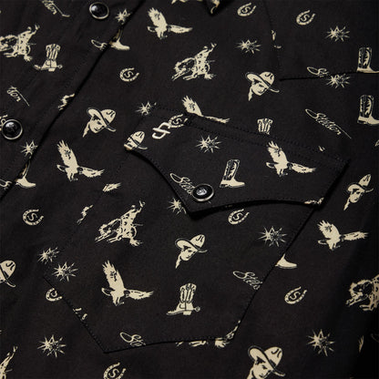 Conversation Print Western Shirt | Stetson Black