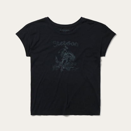 Bucking Cowboy Graphic Tee | Stetson Black