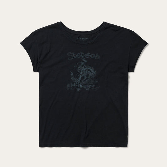 Bucking Cowboy Graphic Tee | Stetson Black