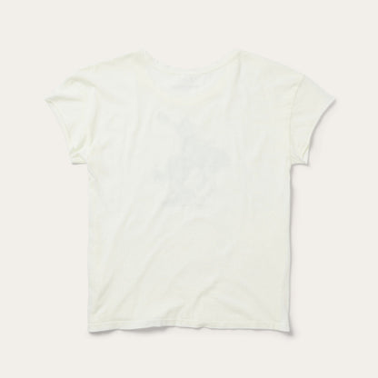 Bucking Cowgirl Graphic Tee | Stetson White