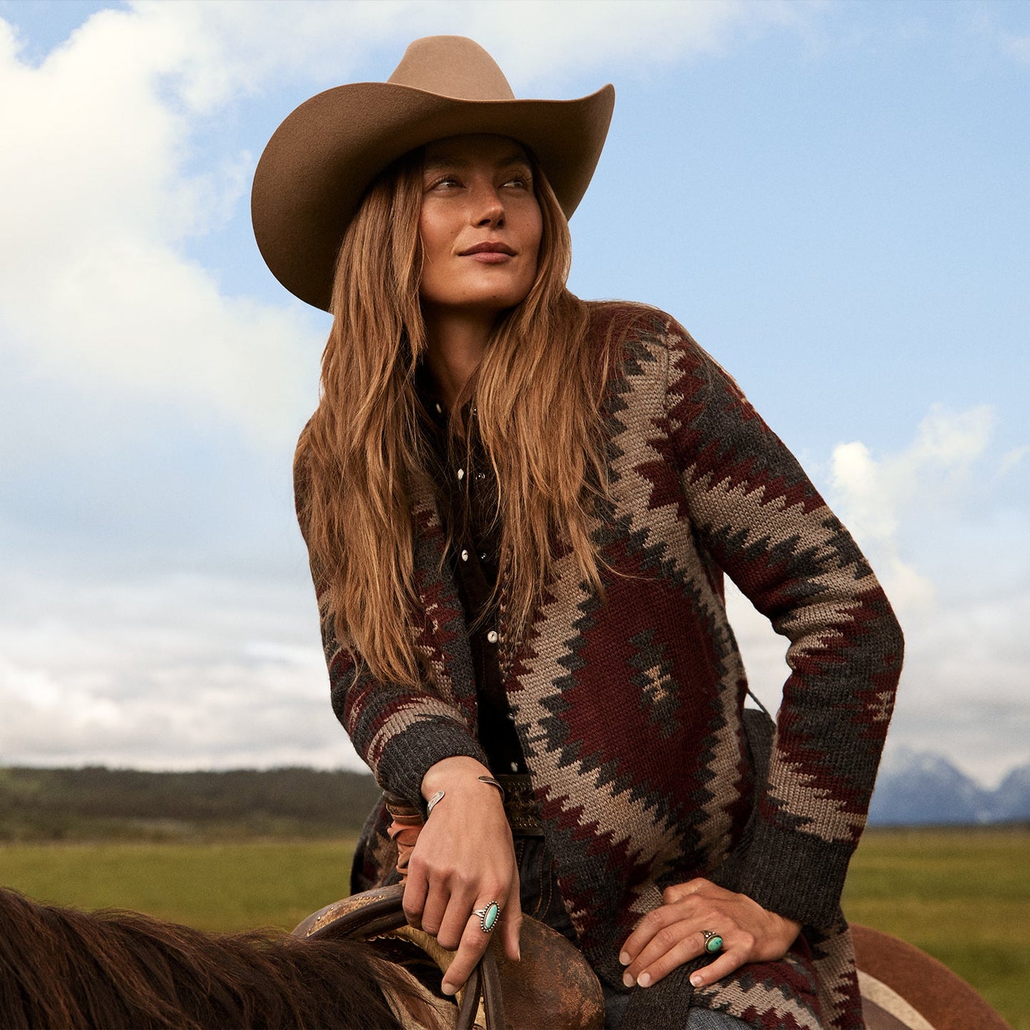 Aztec Duster Sweater | Stetson Wine