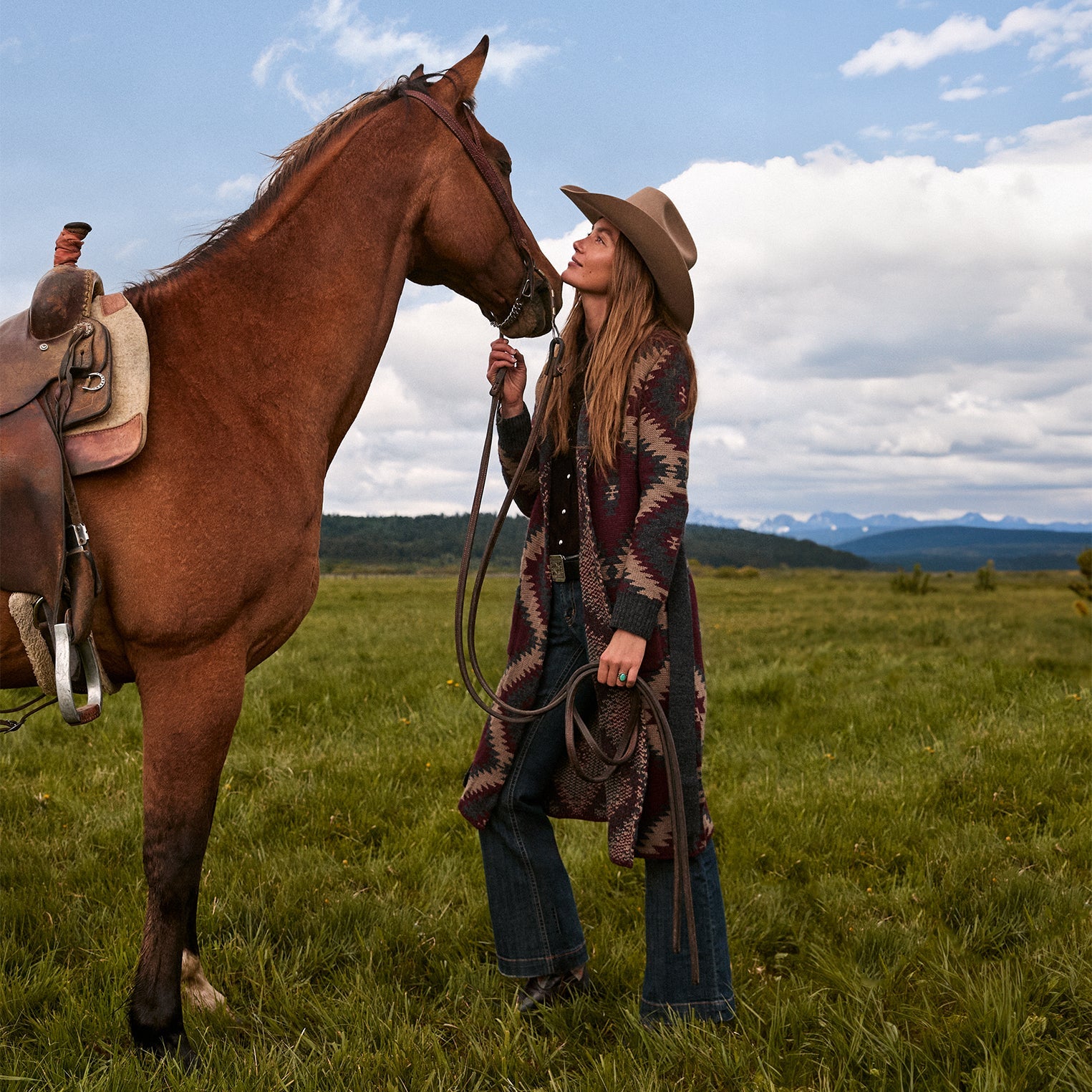 Aztec Duster Sweater | Stetson Wine